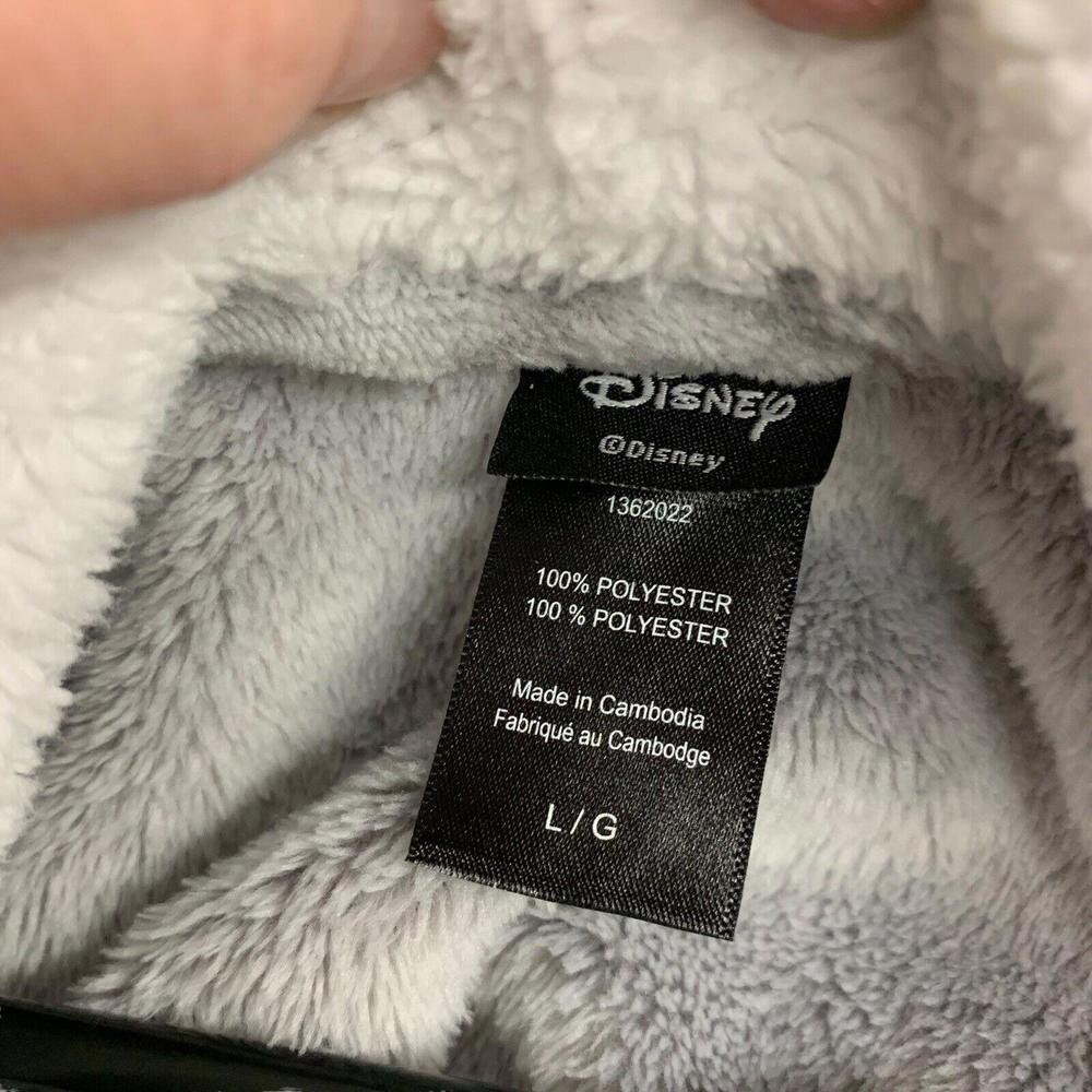 Disney Mickey Mouse Gray Fleece Lounger Hoodie Sherpa Hood Kangaroo Pocket Large - Picture 6 of 9
